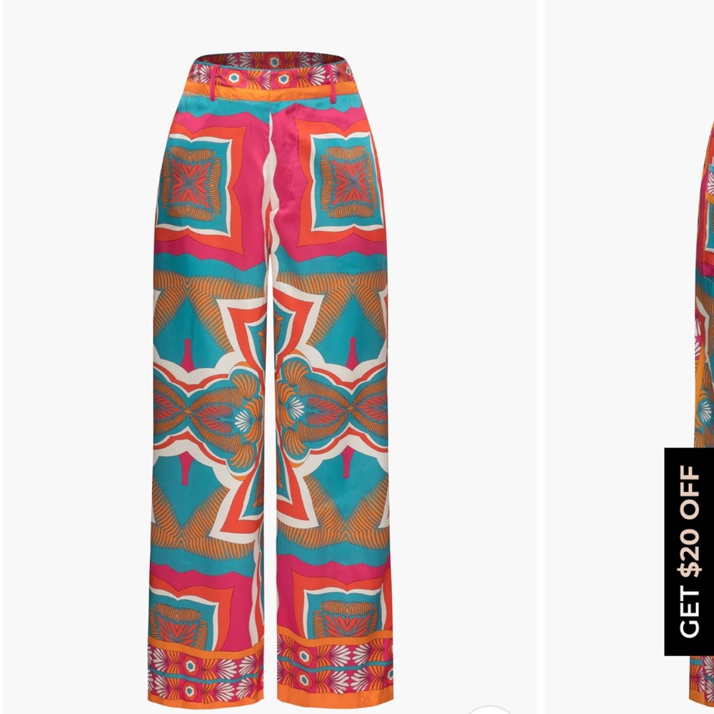 Micas Pink and Orange Wide Leg Pants with Vibrant Design